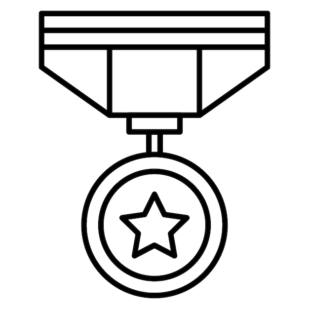 Estilo de ilustración vectorial de la medalla del ejército