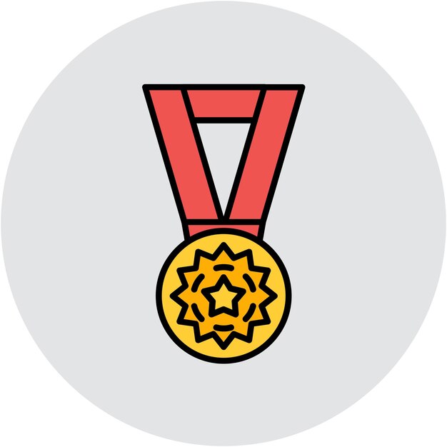 Estilo de ilustración vectorial de la medalla
