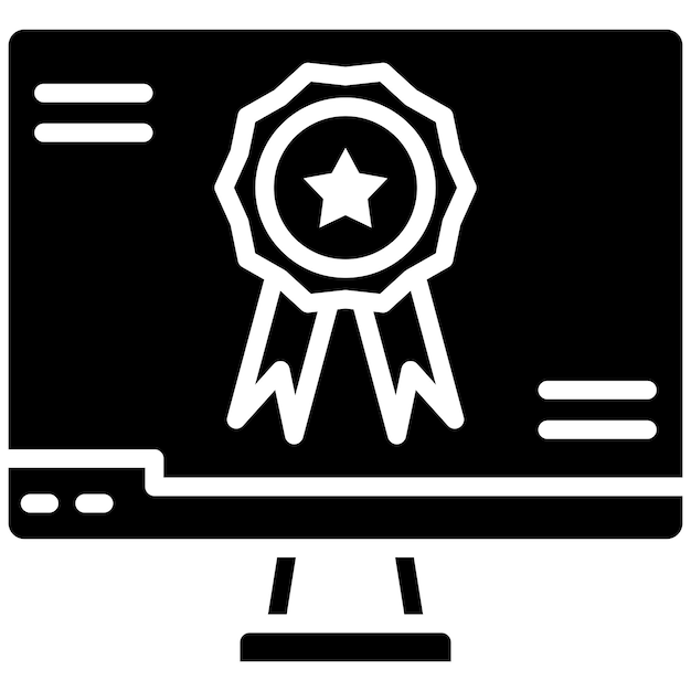 Estilo de ilustración vectorial de medallas en línea
