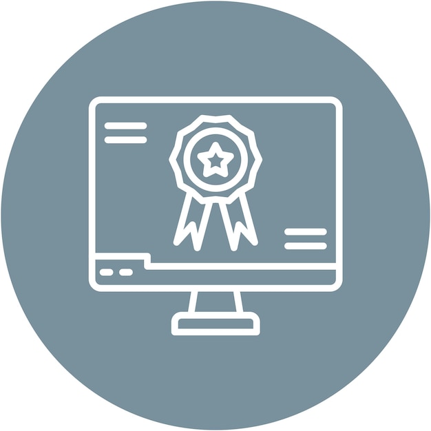 Estilo de ilustración vectorial de medallas en línea