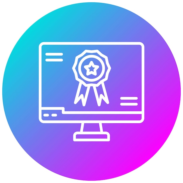 Estilo de ilustración vectorial de medallas en línea