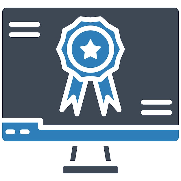 Estilo de ilustración vectorial de medallas en línea