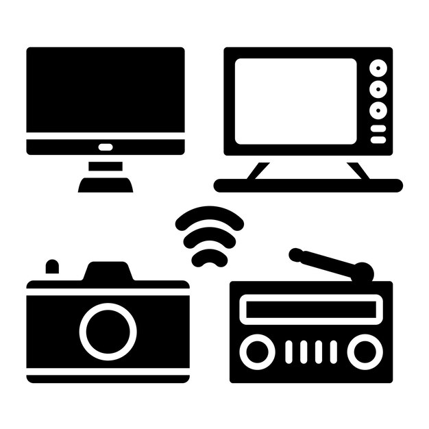 Estilo de ilustración vectorial de los medios de comunicación