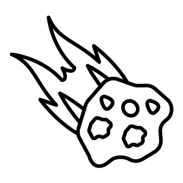 Estilo de ilustración vectorial de los meteoritos