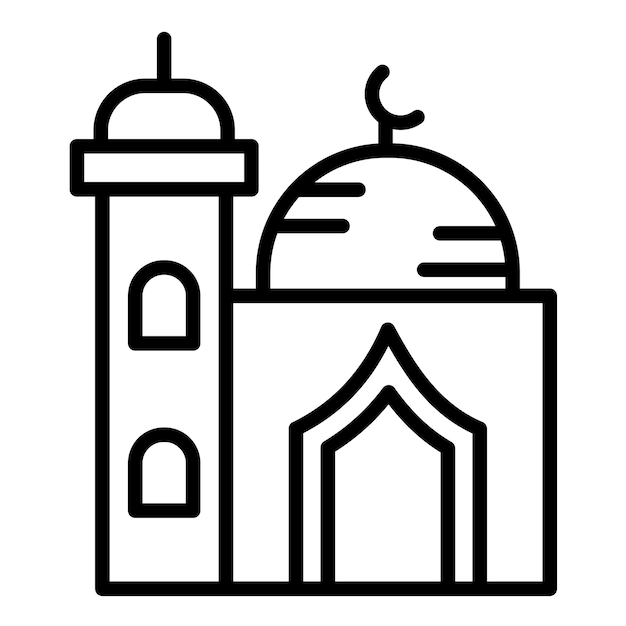 Estilo de ilustración vectorial de la mezquita pequeña
