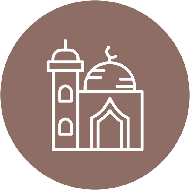 Estilo de ilustración vectorial de la mezquita pequeña