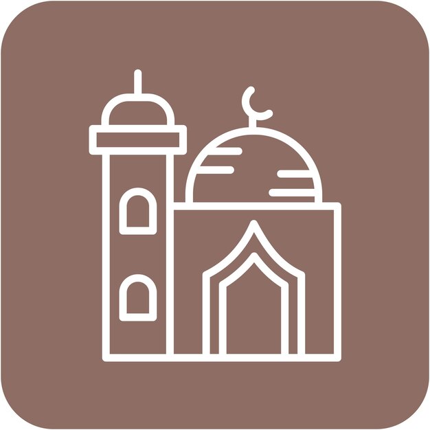 Estilo de ilustración vectorial de la mezquita pequeña