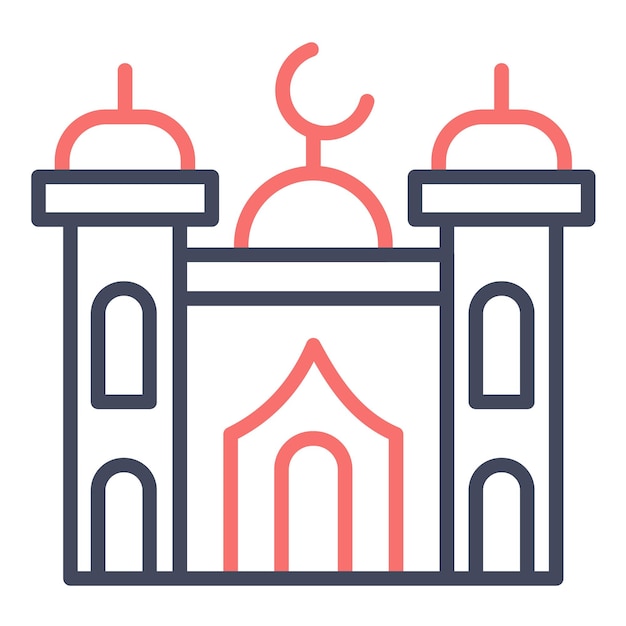 Estilo de ilustración vectorial de la mezquita