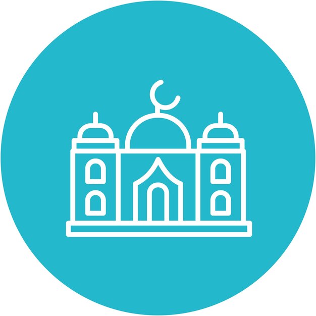 Estilo de ilustración vectorial de la mezquita