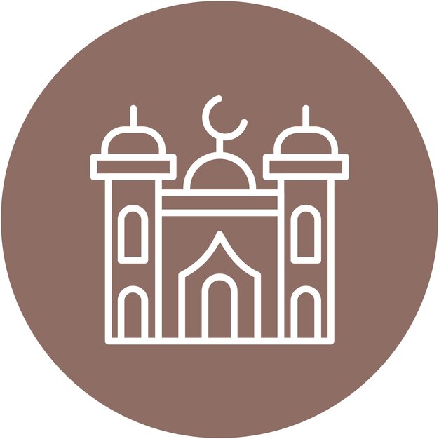 Estilo de ilustración vectorial de la mezquita