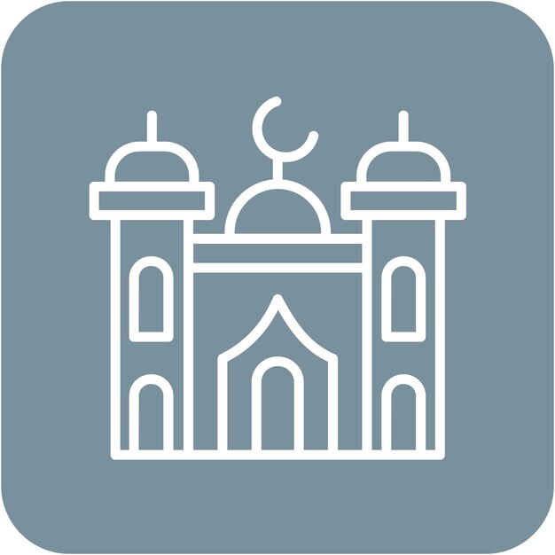 Estilo de ilustración vectorial de la mezquita