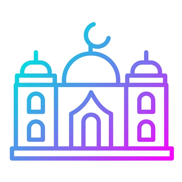 Estilo de ilustración vectorial de la mezquita