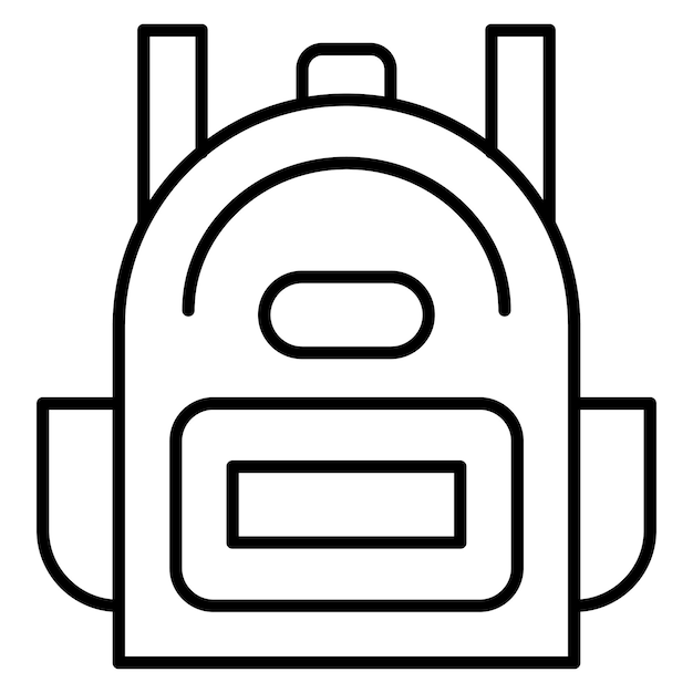 Estilo de ilustración vectorial de la mochila del ejército