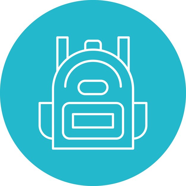 Estilo de ilustración vectorial de la mochila del ejército