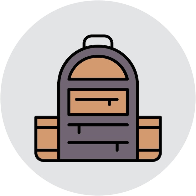 Estilo de ilustración vectorial de la mochila