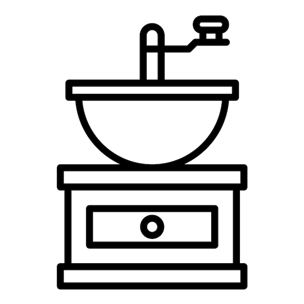 Estilo de ilustración vectorial del molinillo de café