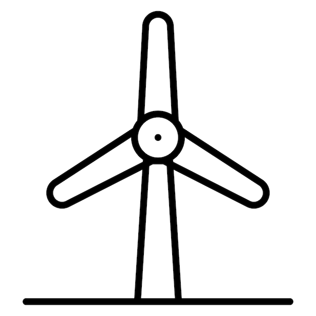 Estilo de ilustración vectorial del molino de viento