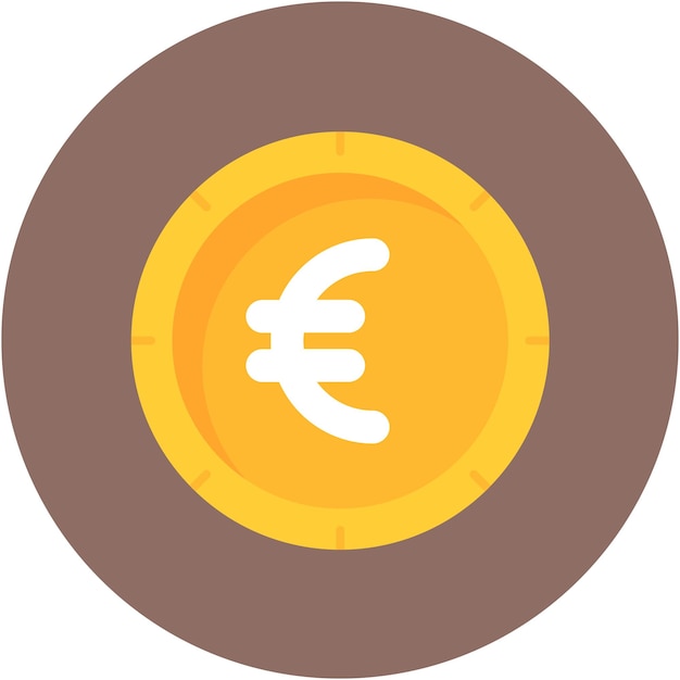 Estilo de la ilustración vectorial de la moneda del euro