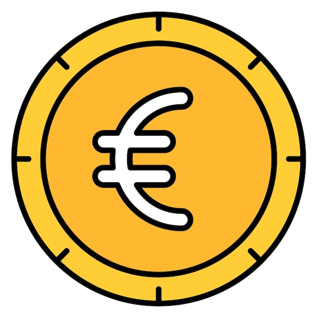 Estilo de la ilustración vectorial de la moneda del euro