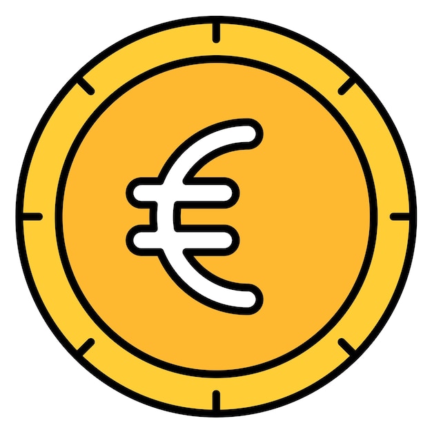 Estilo de la ilustración vectorial de la moneda del euro