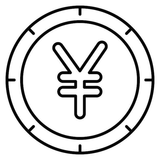 Estilo de ilustración vectorial de la moneda yen