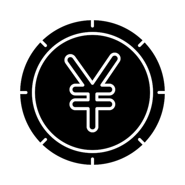 Estilo de ilustración vectorial de la moneda yen