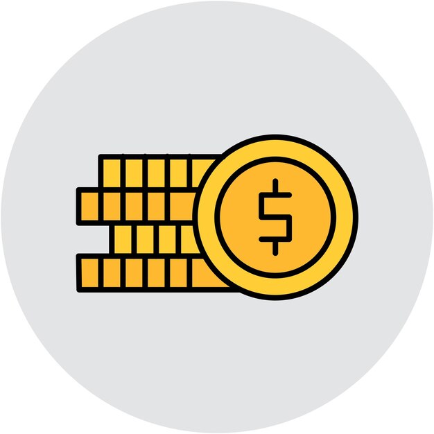 Estilo de ilustración vectorial de las monedas