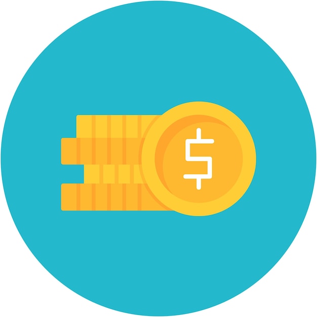 Estilo de ilustración vectorial de las monedas