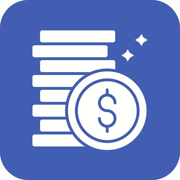 Estilo de ilustración vectorial de las monedas