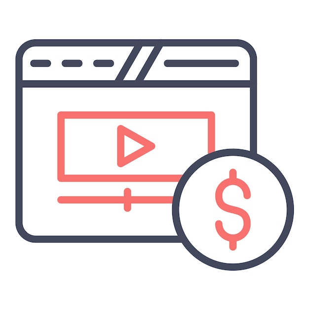 Estilo de ilustración vectorial de monetización de video