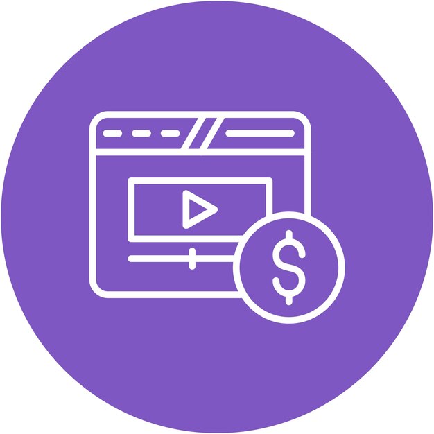 Estilo de ilustración vectorial de monetización de video