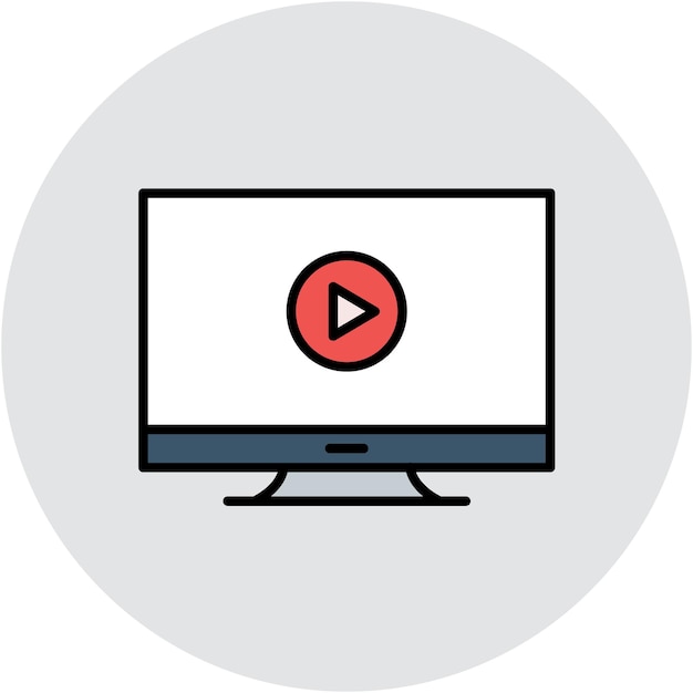 Estilo de ilustración vectorial del monitor de TV