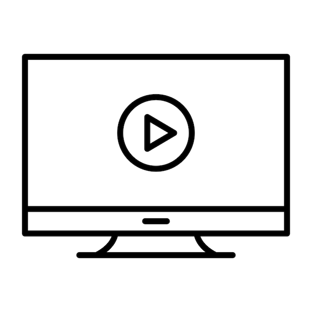 Estilo de ilustración vectorial del monitor de TV