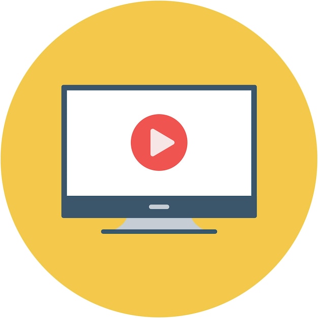 Estilo de ilustración vectorial del monitor de TV