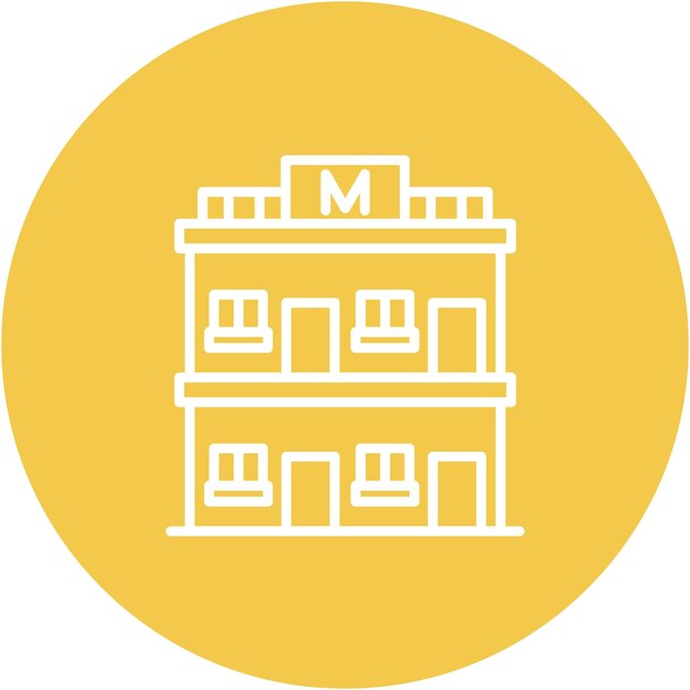 Estilo de ilustración vectorial del motel