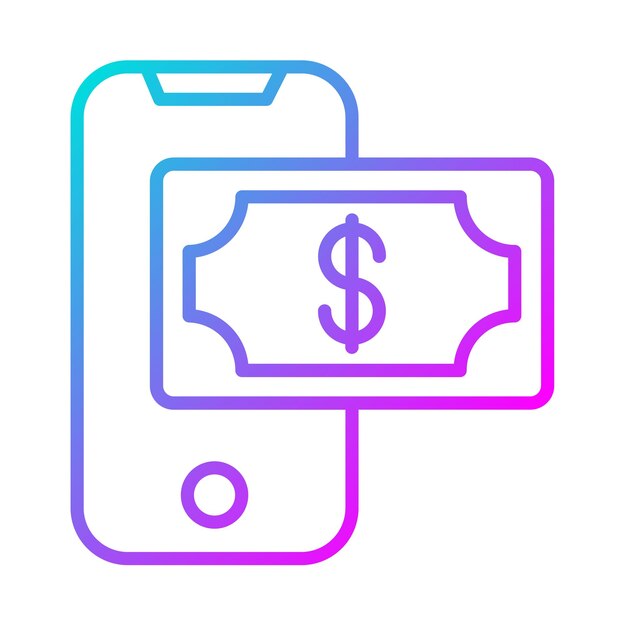 Estilo de ilustración vectorial móvil para enviar dinero