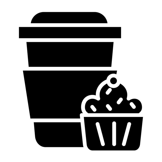 Estilo de ilustración vectorial de muffins de café