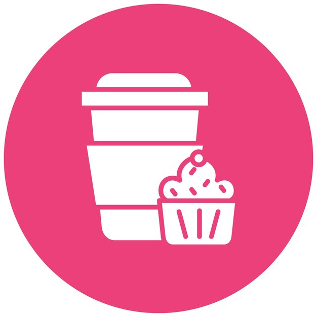 Estilo de ilustración vectorial de muffins de café