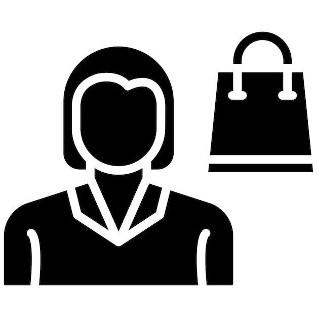 Estilo de ilustración vectorial de la mujer de compras