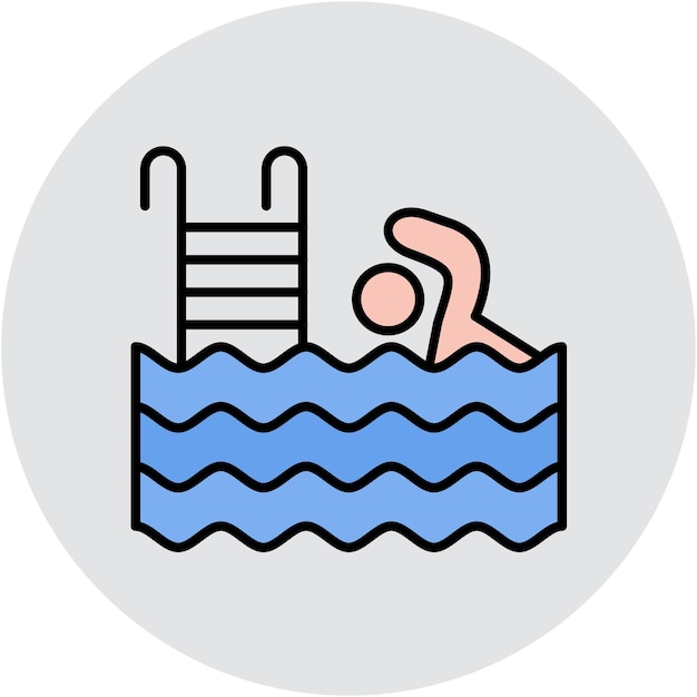 Estilo de ilustración vectorial de natación
