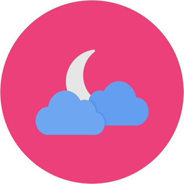 Estilo de la ilustración vectorial de la noche nublada