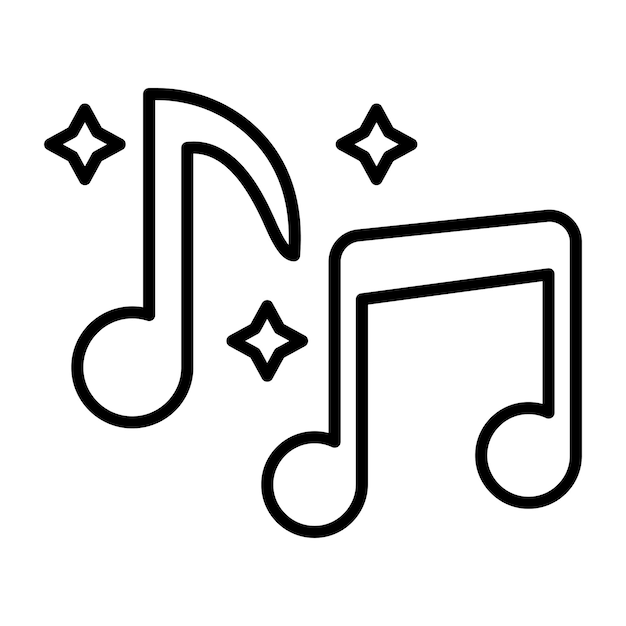 Estilo de ilustración vectorial de las notas musicales