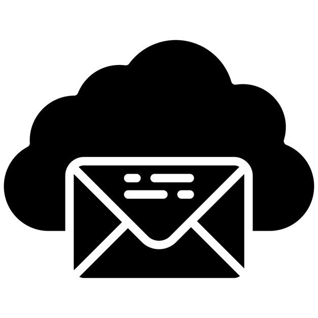 Estilo de ilustración vectorial de la nube de correo electrónico