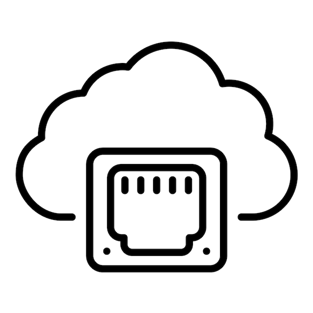 Estilo de ilustración vectorial de la nube Ethernet