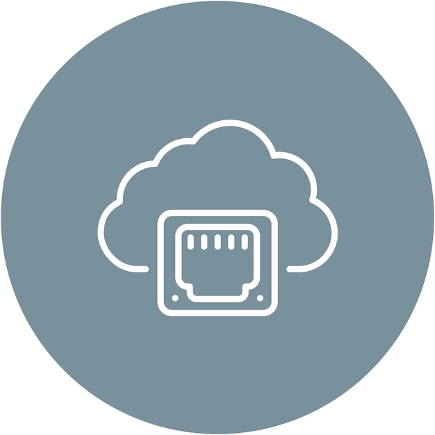 Estilo de ilustración vectorial de la nube Ethernet
