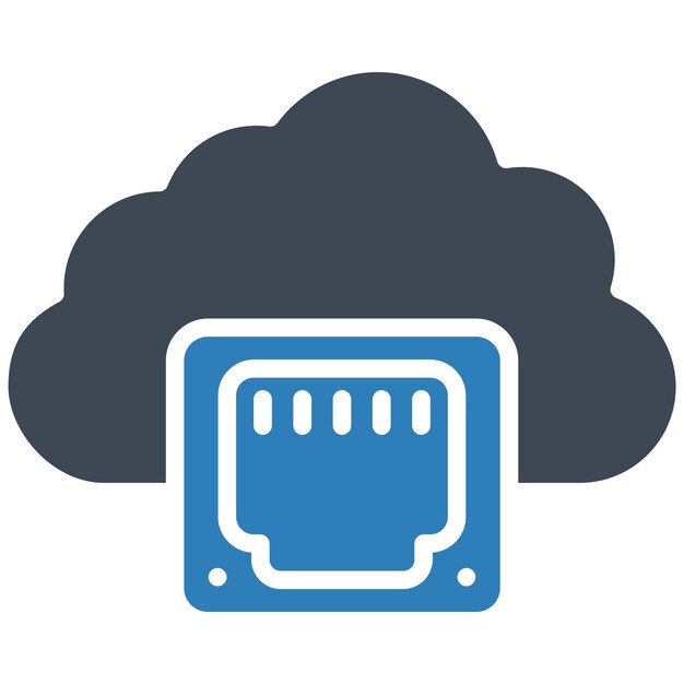 Estilo de ilustración vectorial de la nube Ethernet
