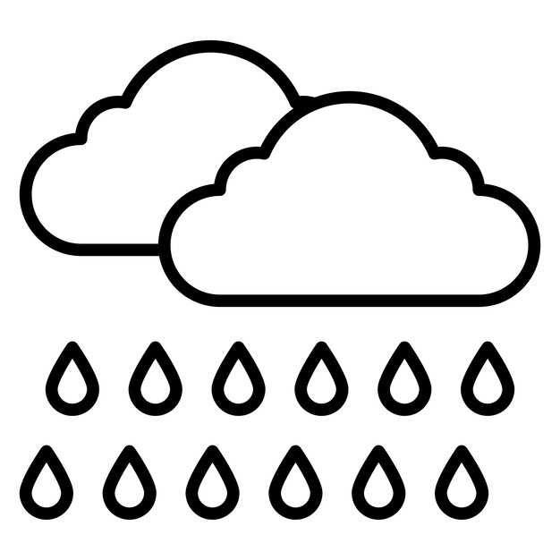 Estilo de ilustración vectorial de nubes lluviosas