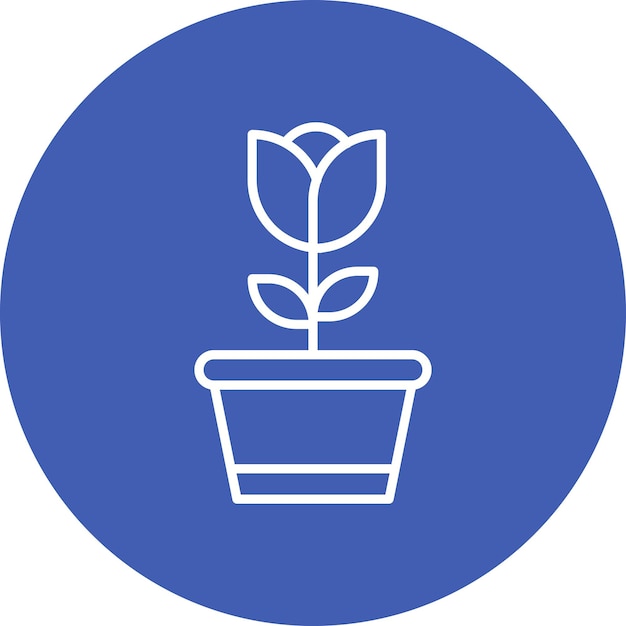 Estilo de ilustración vectorial de la olla de flores