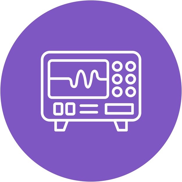 Estilo de la ilustración vectorial del osciloscopio