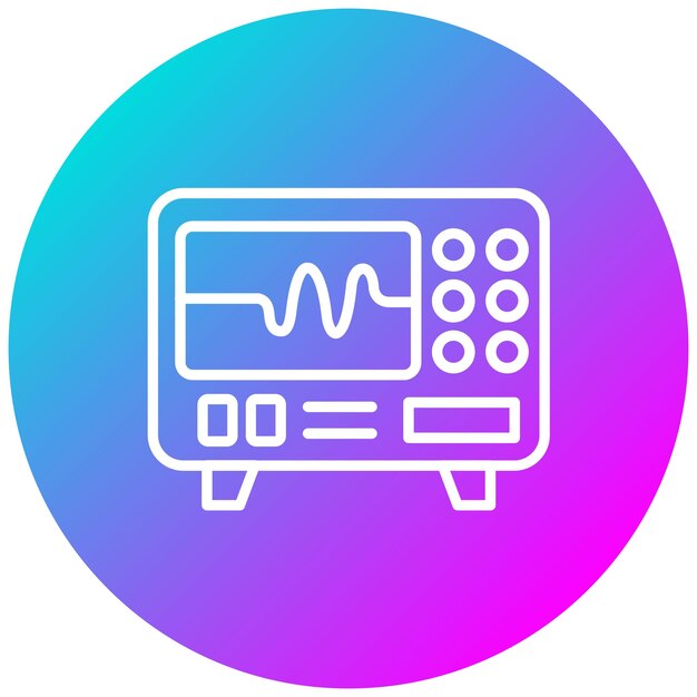 Estilo de la ilustración vectorial del osciloscopio